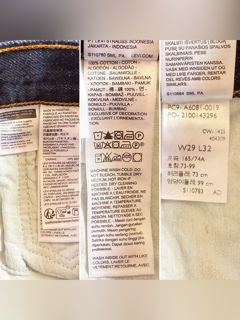 Levi’s Jeans Ribcage High-Rise Wide Leg Dark Indigo Casual Festival Western 29 - Picture 13 of 14